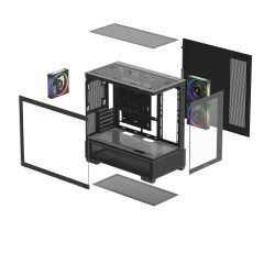 GABINETE GAMER DEEPCOOL CG380 3F PRETO C/FAN R-CG380-BKAGM3-G