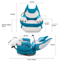 CADEIRA INGREM SOFA GATO CINZA COM CONTROLE POR VOZ (INGLES) 6973193060349