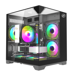 GABINETE GAMER KALKAN MIDGARD VISION PRETO S/FAN KLK086