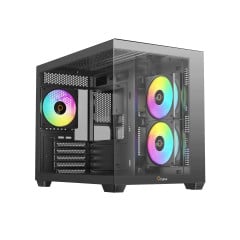 GABINETE OCYPUS GAMMA C54 BK ARGB PRETO C/F GAMMA-C54-BKD300XX-GL