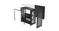 GABINETE OCYPUS DELTA C70 BK ARGB PRETO C/FAN DELTA-C70-BKG400XX-GL
