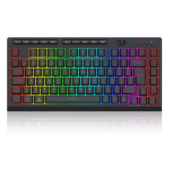 TECLADO MEMBRANA GAMER REDRAGON CRESCENT PRO 75% 3 MODE PRETO S/F - K524RGB-PRO