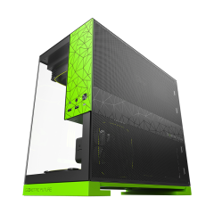 GABINETE GEOMETRIC FUTURE MODEL 3 PRETO C/ VERDE (S/FAN) - GEO-M3-BNV