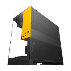 GABINETE GEOMETRIC FUTURE MODEL 3 PRETO C/ AMARELO (S/FAN) - GEO-M3-BY