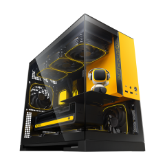 GABINETE GEOMETRIC FUTURE MODEL 3 PRETO C/ AMARELO (S/FAN) - GEO-M3-BY