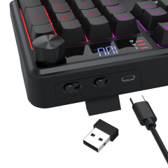TECLADO MEMBRANA REDRAGON VOLCANO PRO PRETO RGB S/F - K526-PRO