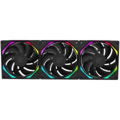 KIT DE FAN 3X120MM KALKAN HALO REVERSE ARGB PRETO - KLK00026