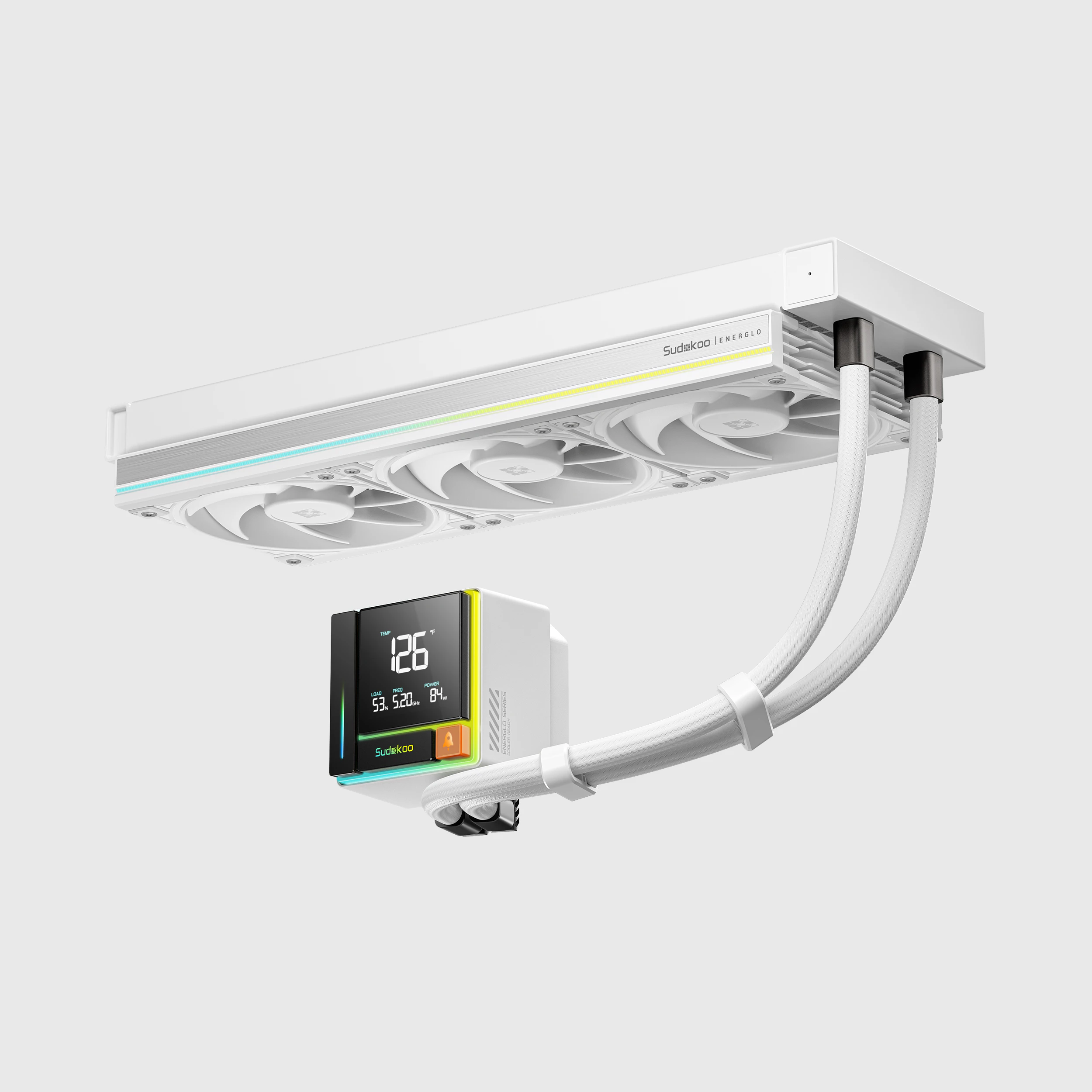 WATER COOLER 360MM SUDOKOO ENERGLO BRANCO - R-ENR360-WHDSMC-GAS-1