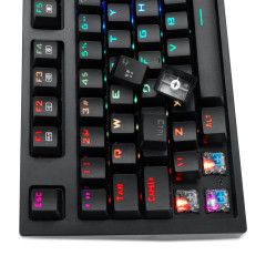 TECLADO OPTICO GAMER  AMSA PRO RGB PTO SWITCH AZUL