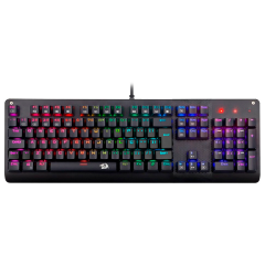 TECLADO GAMER MECANICO SANI SWITCH AZUL  RGB PRETO