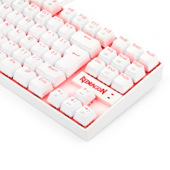 TECLADO MECANICO KUMARA SINGLE COLOR LUNAR WHITE SWITCH VERMELHO