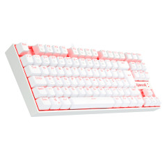 TECLADO MECANICO GAMER KUMARA SINGLE COLOR LUNAR WHITE SWITCH AZUL