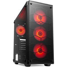 GABINETE WHEELJACK PRETO C/ 4 FANS RED