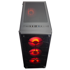 GABINETE WHEELJACK PRETO C/ 4 FANS RED