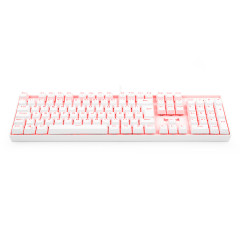 TECLADO MECANICO MITRA SINGLE COLOR LUNAR WHITE SWITCH PRETO