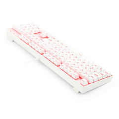 TECLADO MECANICO MITRA SINGLE COLOR LUNAR WHITE SWITCH AZUL