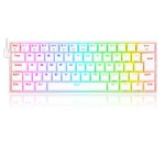 TECLADO MECANICO GAMER DRACONIC RGB LUNAR WHITE SWITCH MARRON