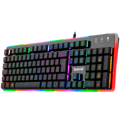 TECLADO GAMER MEMBRANA DYAUS 2RGB PRETO