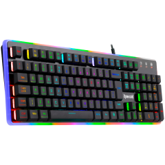 TECLADO GAMER MEMBRANA DYAUS 2RGB PRETO