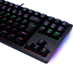 TECLADO MECANICO GAMER BALI RAINBOW PRETO SWITCH AZUL