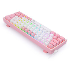TECLADO MECANICO GAMER FIZZ RGB BRANCO E ROSA SWITCH AZUL