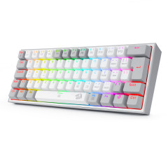 TECLADO MECANICO GAMER FIZZ RGB BRANCO E CINZA SWITCH AZUL