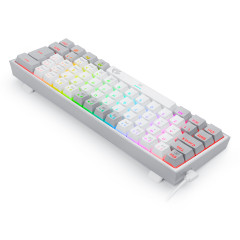 TECLADO MECANICO GAMER FIZZ RGB BRANCO E CINZA SWITCH AZUL