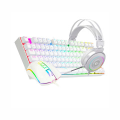 KIT GAMER TECLADO/MOUSE/HEADSET WHITE S125