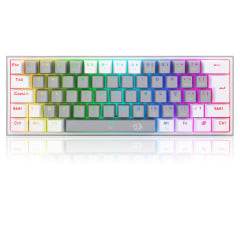 TECLADO MECANICO GAMER FIZZ RGB CINZA E BRANCO SWITCH AZUL