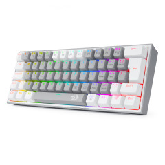 TECLADO MECANICO GAMER FIZZ RGB CINZA E BRANCO SWITCH AZUL