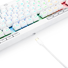 TECLADO OPTICO GAMER MAGIC-WAND PRO RGB BRANCO SWITCH AZUL ABNT2