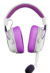 HEADSET GAMER ZEUS X BRANCO COM ROXO RGB
