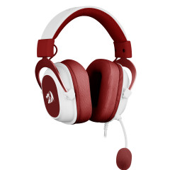 HEADSET GAMER HERO BRANCO COM VERMELHO