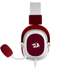 HEADSET GAMER HERO BRANCO COM VERMELHO