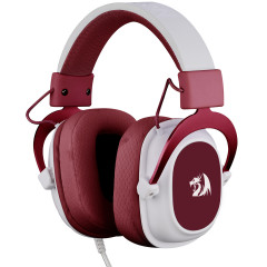 HEADSET GAMER HERO BRANCO COM VERMELHO