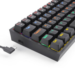 TECLADO MECANICO GAMER FIZZ RAINBOW PRETO SWITCH AZUL