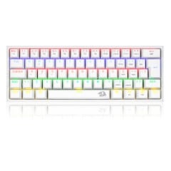 TECLADO MECANICO GAMER FIZZ RAINBOW BRANCO SWITCH AZUL