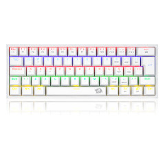 TECLADO MECANICO GAMER FIZZ RAINBOW BRANCO SWITCH AZUL