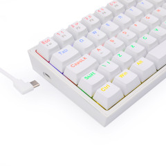 TECLADO MECANICO GAMER FIZZ RAINBOW BRANCO SWITCH AZUL