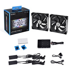 KIT FANS GAMER SL140 RGB PRETO COM 2 FANS