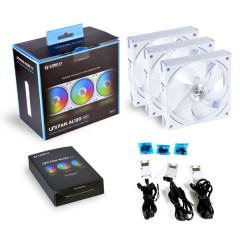 KIT GAMER UNI FAN BRANCO COM 3 FANS RGB NA FAN