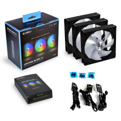 KIT GAMER UNI FAN PRETO COM 3 FANS RGB NA FAN
