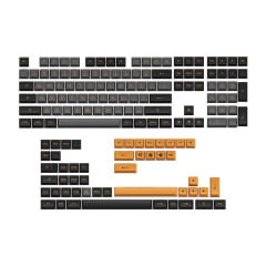 KEYCAPS PERFIL ASA PBT DOUBLE SHOT KIT COM 158 TECLAS MODELO BLACK & BRONZE