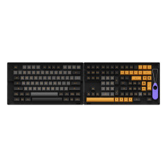 KEYCAPS PERFIL ASA PBT DOUBLE SHOT KIT COM 158 TECLAS MODELO BLACK & BRONZE