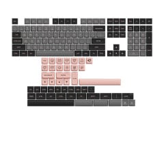 KEYCAPS PERFIL ASA-LOW PBT DOUBLE SHOT KIT COM 155 TECLAS MODELO BLACK & PINK