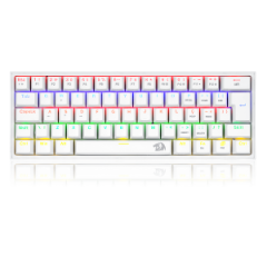 TECLADO MECANICO GAMER FIZZ RAINBOW BRANCO SWITCH MARROM