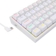 TECLADO MECANICO GAMER FIZZ RAINBOW BRANCO SWITCH MARROM