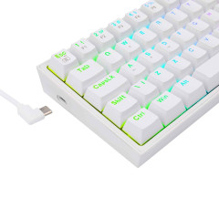 TECLADO MECANICO GAMER FIZZ RGB BRANCO SWITCH MARROM