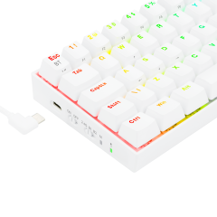 TECLADO MECANICO GAMER DRACONIC PRO RGB BRANCO SWITCH MARROM ABNT2 S/F