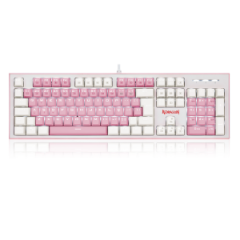 TECLADO MECANICO GAMER HADES ROSA E BRANCO SWITCH AZUL LED BRANCO ABNT2